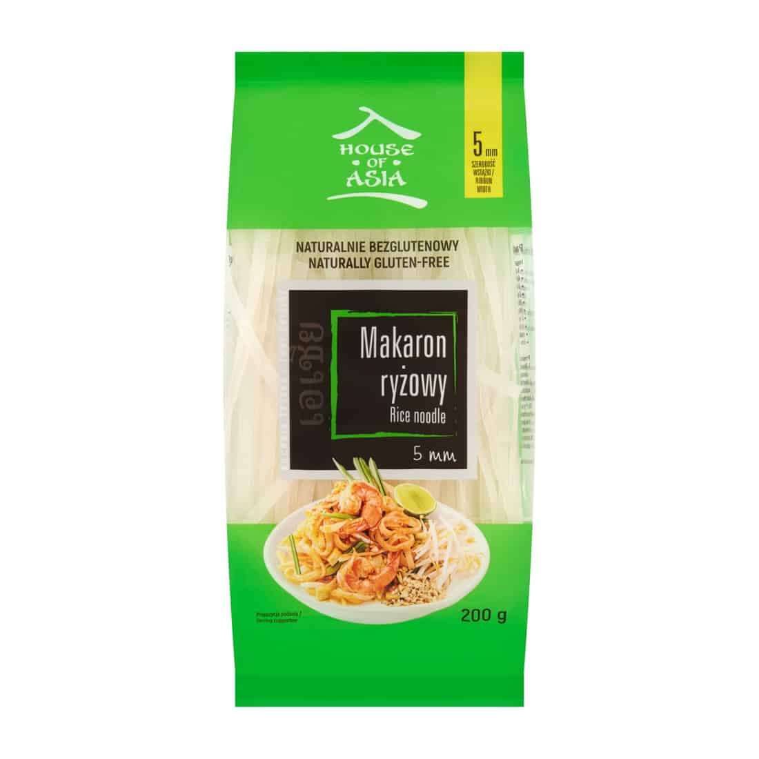 Bezglutenowy makaron ryżowy 5 mm 200g House of Asia