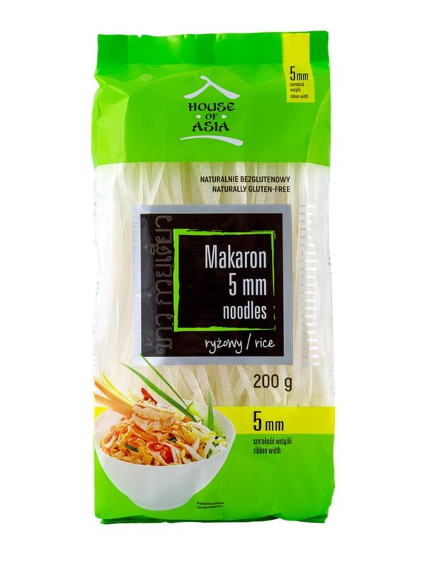 Bezglutenowy makaron ryżowy 5 mm 200 g House of Asia