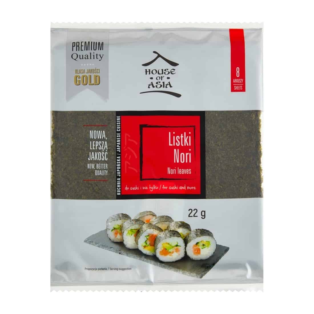 Sushi Nori Premium liście alg morskich 8 szt. house of asia