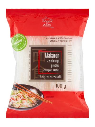 Bezglutenowy makaron z zielonego groszku 100g House of Asia