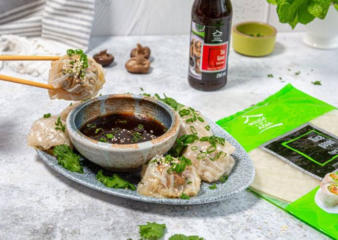 Chińskie pierożki z papieru ryżowego gotowane na parze House of Asia