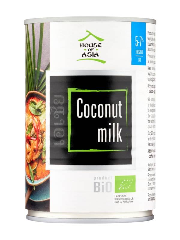 Mleczko kokosowe BIO 5-7% 400 ml House of Asia