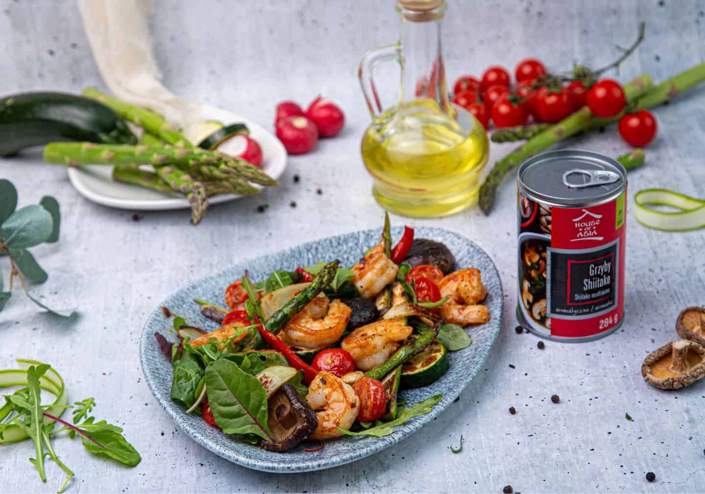 Keto grillowane krewetki z warzywami