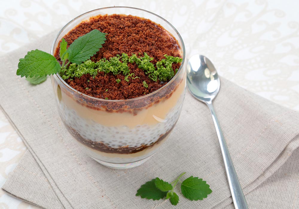 Kokosowy pudding z tapioką i pulpą z guawy