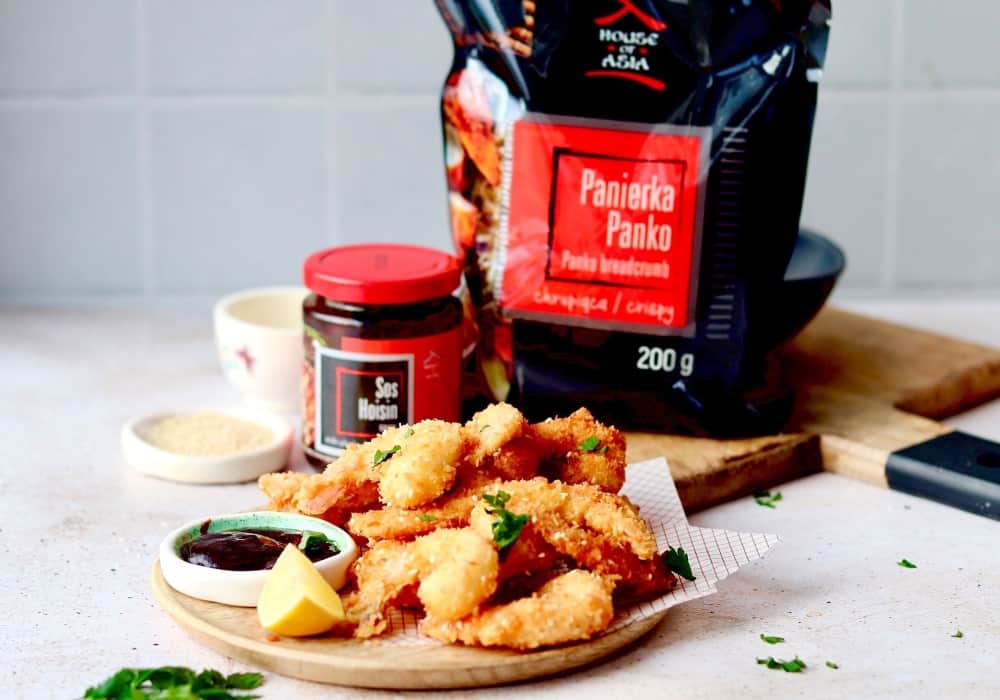 Chrupiące krewetki w panierce panko z sosem Hoisin
