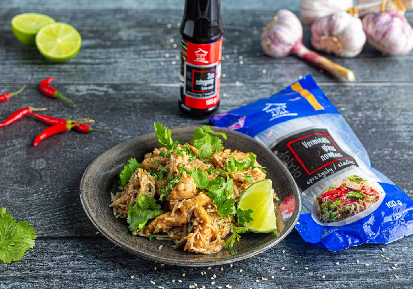 Makaron vermicelli w sosie ostrygowym House of Asia