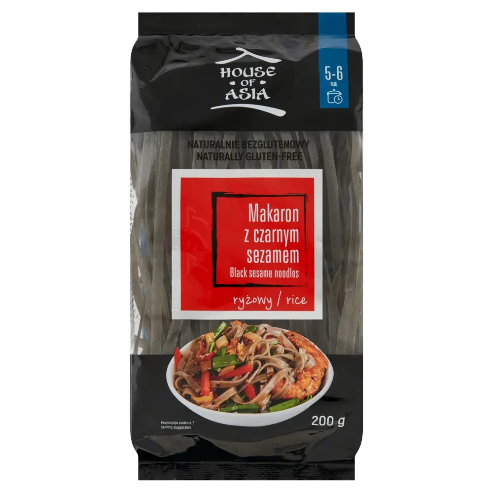 Makaron ryżowy z czarnym sezamem 200 g