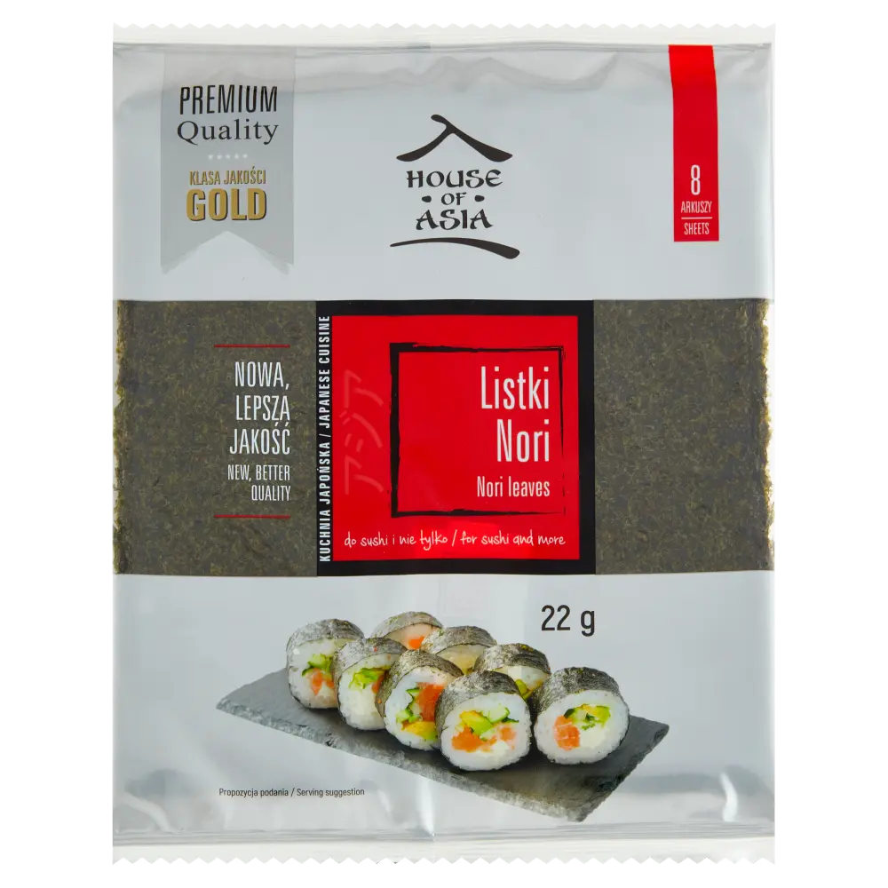 Liście Nori alg morskich premium 22 g