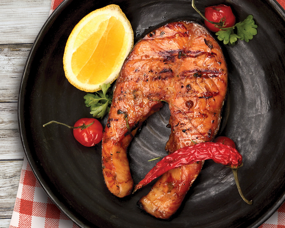 Marinierter Lachs in Sojasauce
