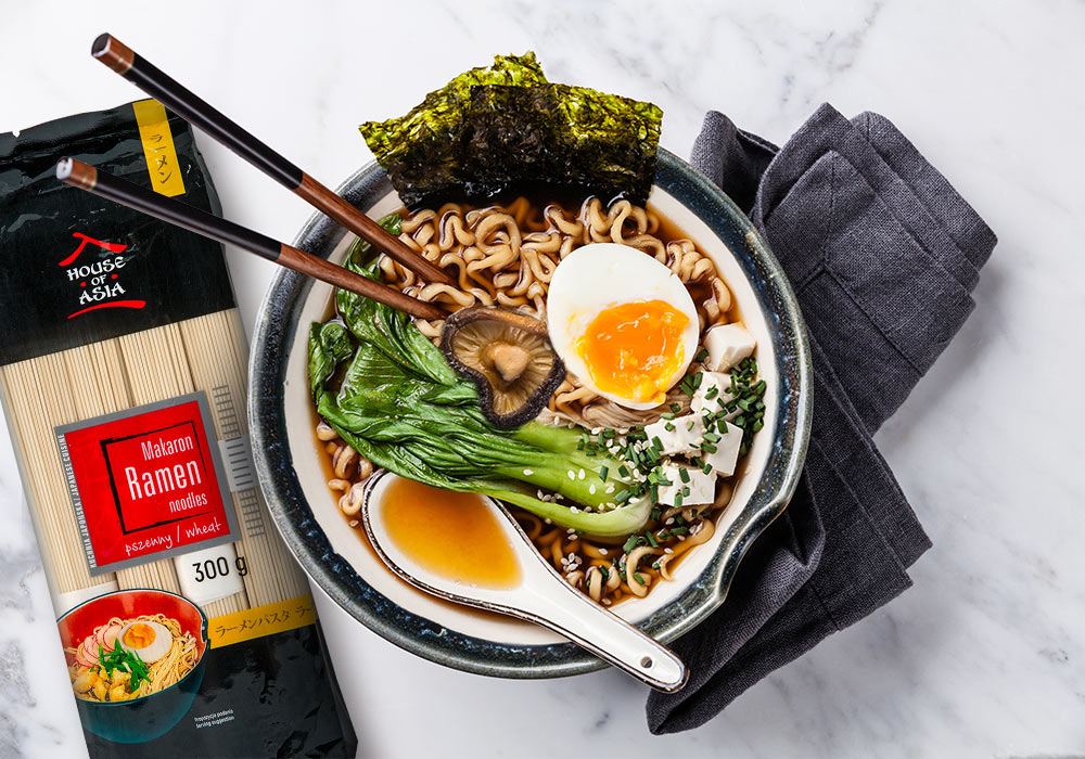 Ramen z grzybami Shiitake, Wakame i Nori