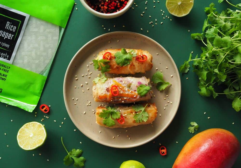 Sajgonki z tofu i mango