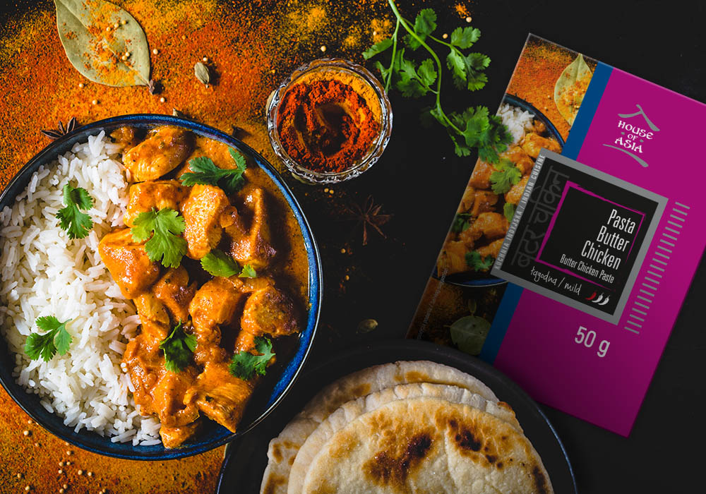 Kurczak Butter Chicken z chlebkiem Naan