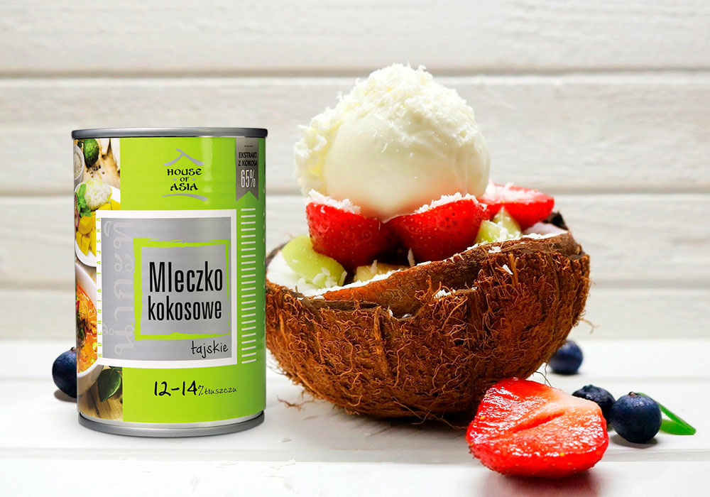 Lody kokosowe z owocami w trzech wersjach