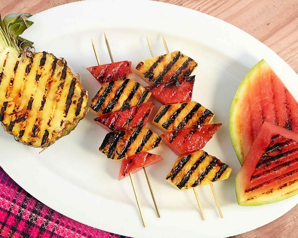 Ananas- und Wassermelonenspieß