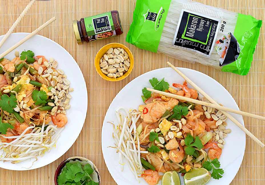 Pad Thai z krewetkami i kurczakiem